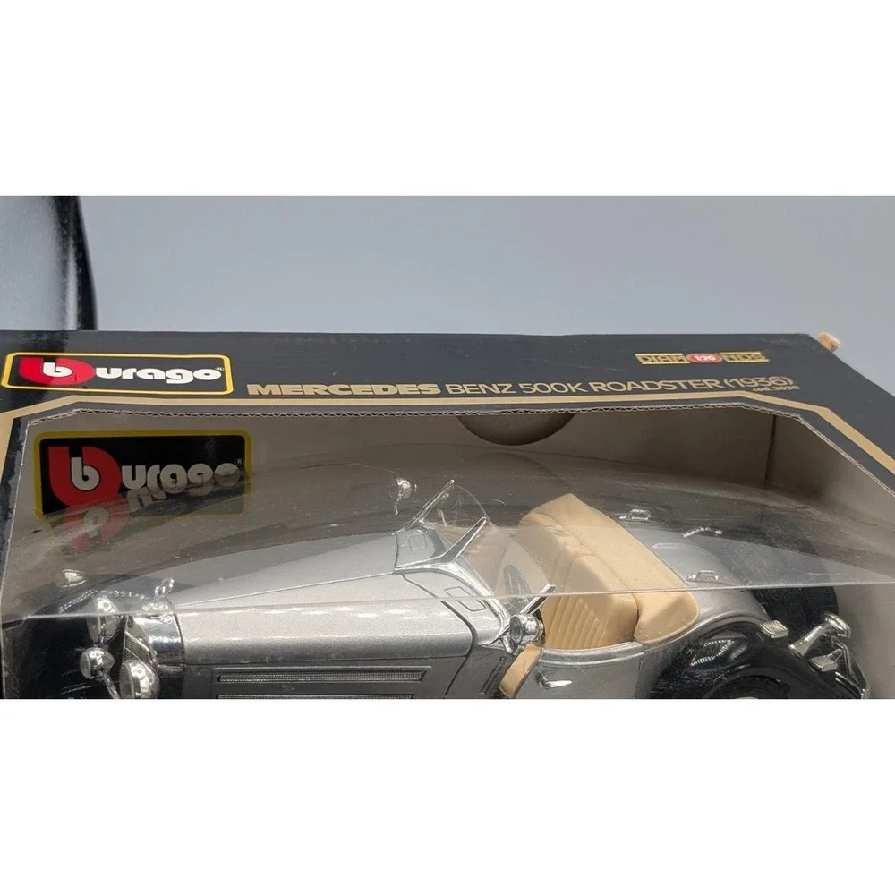 1990s Burago 3020 Mercedes Benz 500K Roadster 1936 Diecast Model Car 1/18 Scale